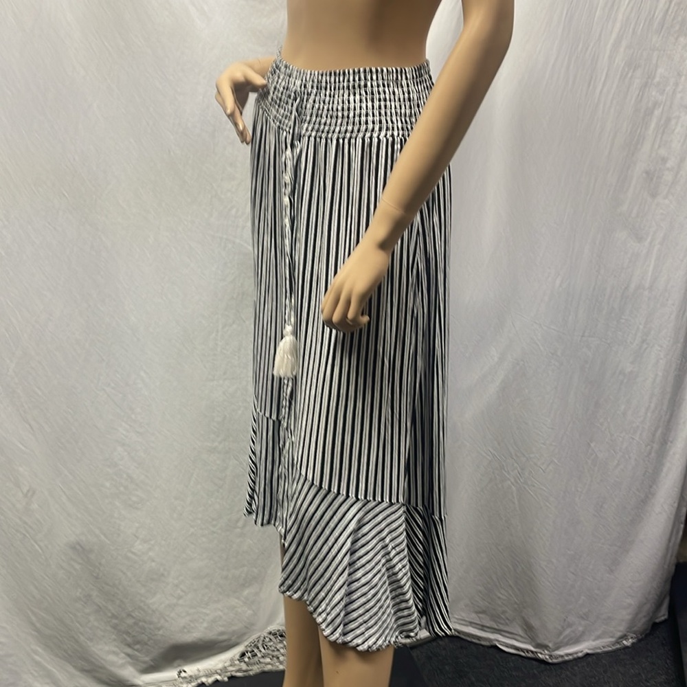 Pink Laundry Black & White Striped Midi Skirt - Picture 6 of 7